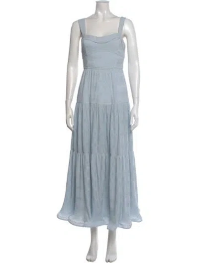 Pre-owned Simkhai Square Neckline Long Dress W/ Tags In Blue