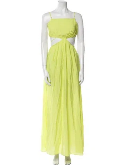 Pre-owned Simkhai Square Neckline Long Dress W/ Tags In Green