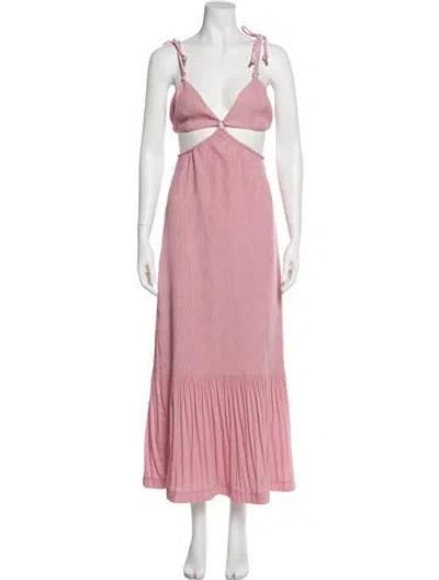 Pre-owned Simkhai Square Neckline Long Dress W/ Tags In Pink