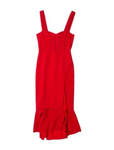 Pre-owned Simkhai Square Neckline Long Dress W/ Tags In Red