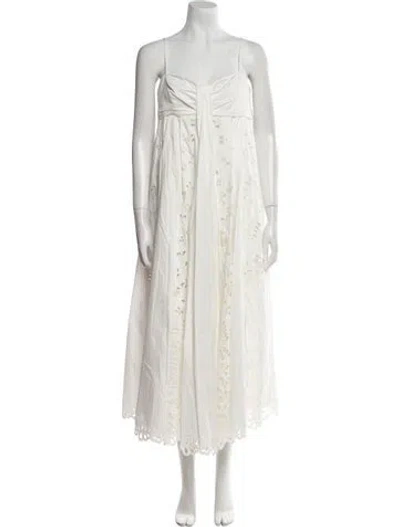 Pre-owned Simkhai Square Neckline Long Dress W/ Tags In White