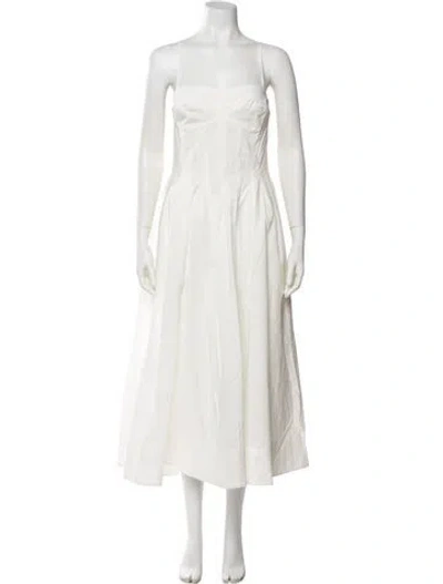 Pre-owned Simkhai Square Neckline Long Dress In White