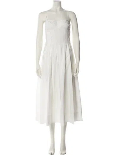 Pre-owned Simkhai Square Neckline Long Dress In White