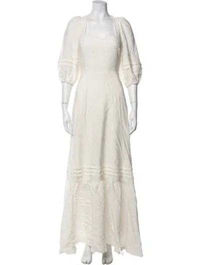 Pre-owned Simkhai Square Neckline Long Dress In White