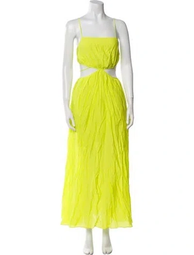 Pre-owned Simkhai Square Neckline Long Dress In Yellow