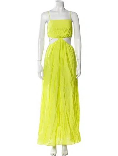 Pre-owned Simkhai Square Neckline Long Dress In Yellow
