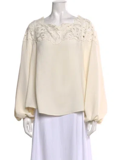 Pre-owned Simkhai Square Neckline Long Sleeve Blouse In Neutral