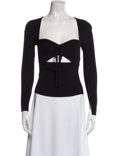 Pre-owned Simkhai Square Neckline Long Sleeve Top In Black