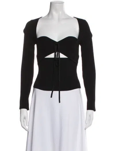 Pre-owned Simkhai Square Neckline Long Sleeve Top In Black