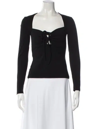 Pre-owned Simkhai Square Neckline Long Sleeve Top In Black