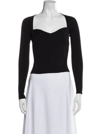Pre-owned Simkhai Square Neckline Long Sleeve Top In Black