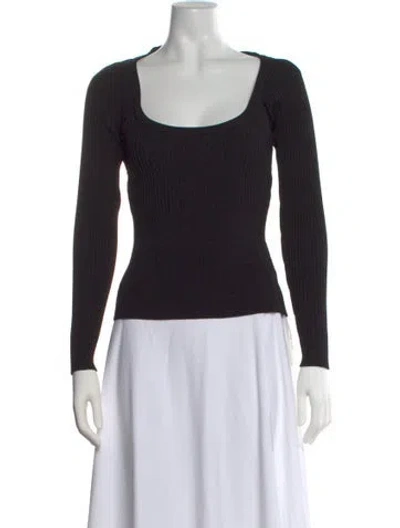 Pre-owned Simkhai Square Neckline Long Sleeve Top In Black