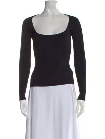 Pre-owned Simkhai Square Neckline Long Sleeve Top In Black