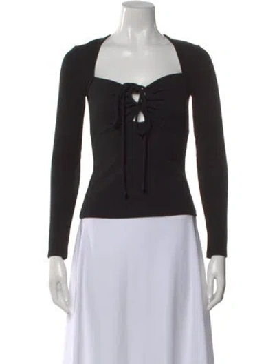 Pre-owned Simkhai Square Neckline Long Sleeve Top In Black