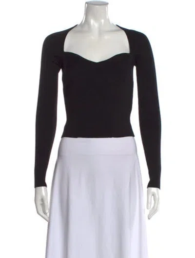 Pre-owned Simkhai Square Neckline Long Sleeve Top In Black