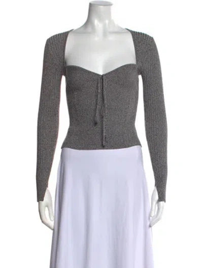 Pre-owned Simkhai Square Neckline Long Sleeve Top In Black