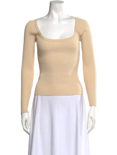 Pre-owned Simkhai Square Neckline Long Sleeve Top In Neutral