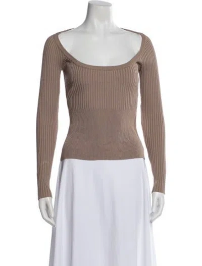 Pre-owned Simkhai Square Neckline Long Sleeve Top In Neutral