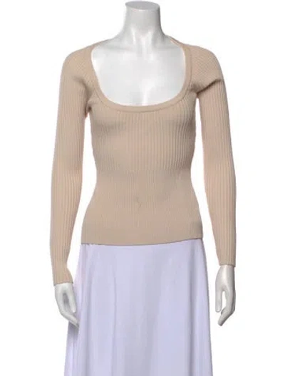 Pre-owned Simkhai Square Neckline Long Sleeve Top In Neutral