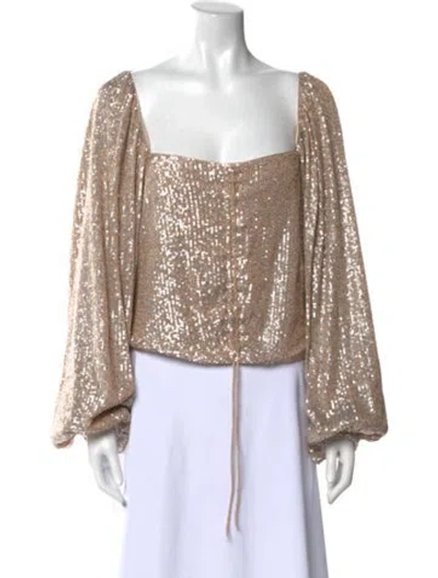 Pre-owned Simkhai Square Neckline Long Sleeve Top In Neutral