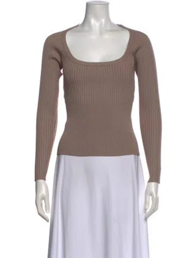 Pre-owned Simkhai Square Neckline Long Sleeve Top In Neutral