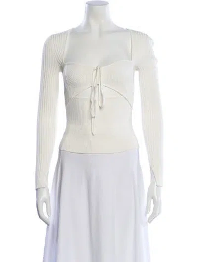 Pre-owned Simkhai Square Neckline Long Sleeve Top In Neutral