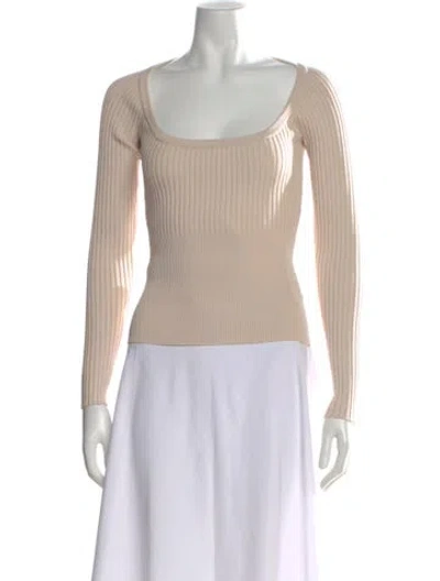 Pre-owned Simkhai Square Neckline Long Sleeve Top In Neutral