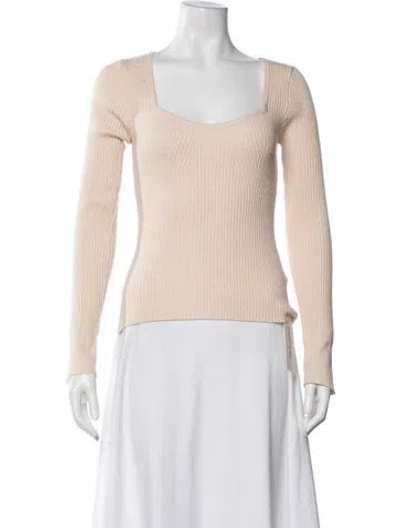 Pre-owned Simkhai Square Neckline Long Sleeve Top In Neutral