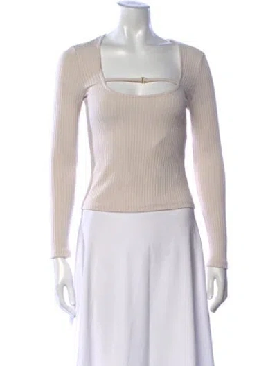 Pre-owned Simkhai Square Neckline Long Sleeve Top In Neutrals