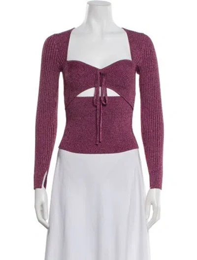 Pre-owned Simkhai Square Neckline Long Sleeve Top In Pink