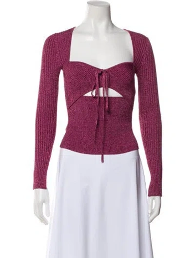 Pre-owned Simkhai Square Neckline Long Sleeve Top In Pink