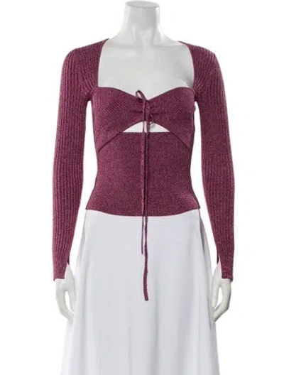 Pre-owned Simkhai Square Neckline Long Sleeve Top In Pink