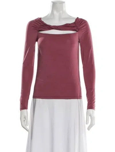 Pre-owned Simkhai Square Neckline Long Sleeve Top In Pink