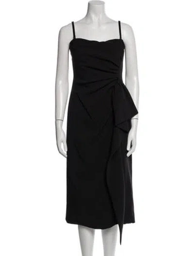 Pre-owned Simkhai Square Neckline Midi Length Dress In Black