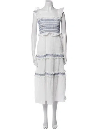 Pre-owned Simkhai Square Neckline Midi Length Dress In Blue