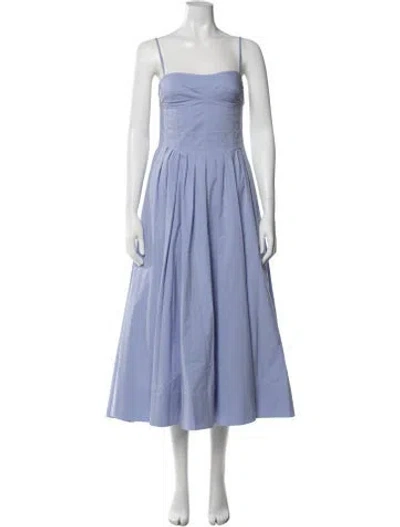 Pre-owned Simkhai Square Neckline Midi Length Dress In Blue