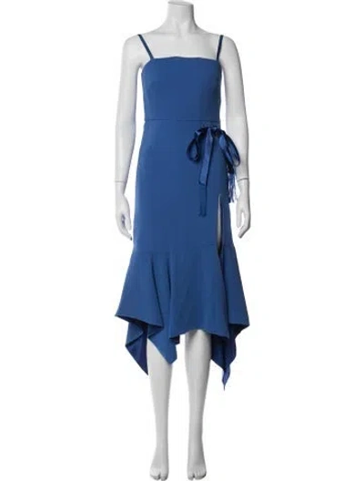 Pre-owned Simkhai Square Neckline Midi Length Dress In Blue