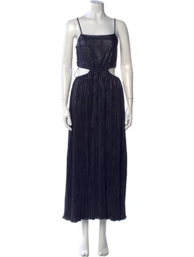 Pre-owned Simkhai Square Neckline Midi Length Dress In Blue