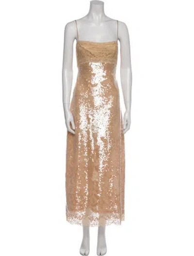Pre-owned Simkhai Square Neckline Midi Length Dress In Neutral