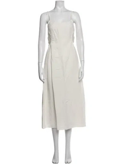 Pre-owned Simkhai Square Neckline Midi Length Dress In Neutral