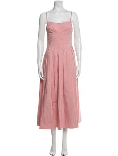 Pre-owned Simkhai Square Neckline Midi Length Dress In Pink