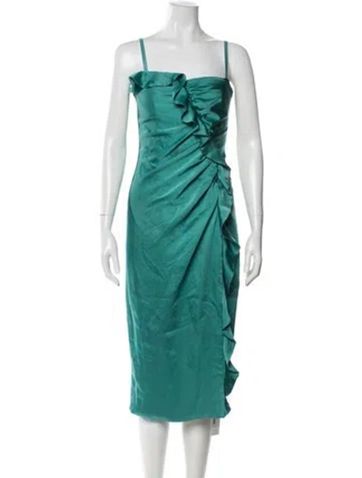 Pre-owned Simkhai Square Neckline Midi Length Dress W/ Tags In Blue