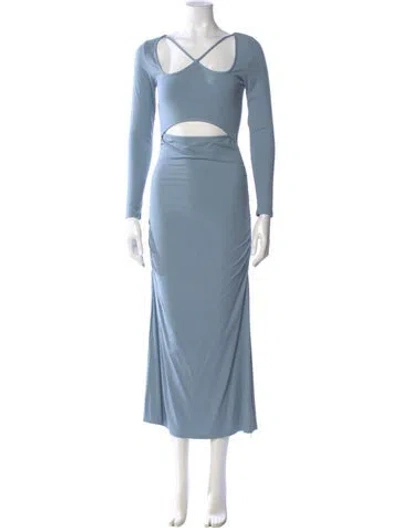 Pre-owned Simkhai Square Neckline Midi Length Dress W/ Tags In Blue