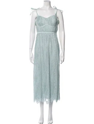 Pre-owned Simkhai Square Neckline Midi Length Dress W/ Tags In Green