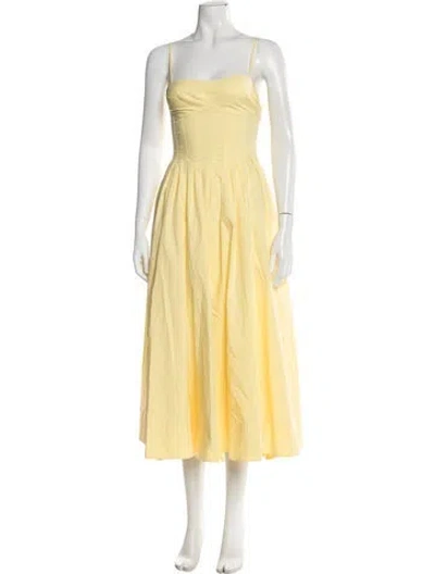 Pre-owned Simkhai Square Neckline Midi Length Dress W/ Tags In Yellow