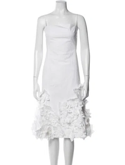 Pre-owned Simkhai Square Neckline Midi Length Dress In White