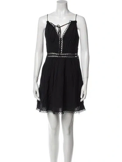 Pre-owned Simkhai Square Neckline Mini Dress In Black