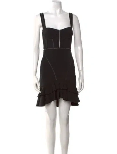 Pre-owned Simkhai Square Neckline Mini Dress In Black