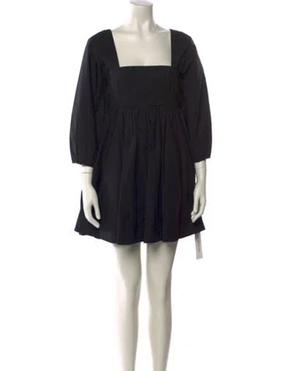Pre-owned Simkhai Square Neckline Mini Dress In Black