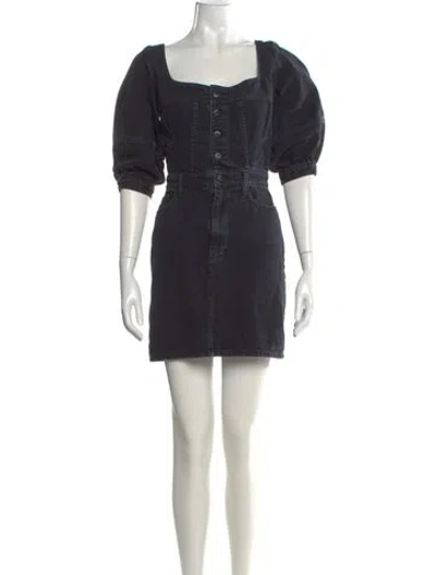 Pre-owned Simkhai Square Neckline Mini Dress In Black